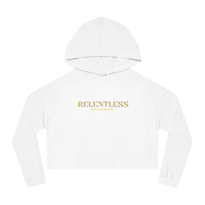 Relentless Cropped Hooded Sweatshirt White
