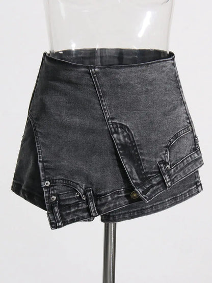 Washed Denim Mini Skirt