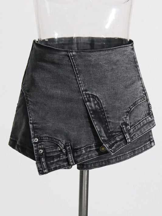 Washed Denim Mini Skirt