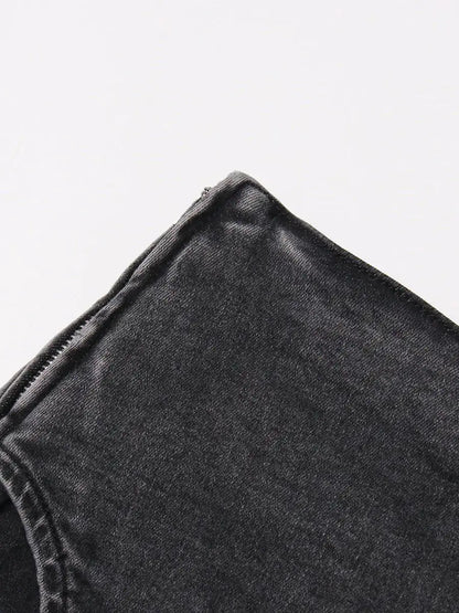 Washed Denim Mini Skirt