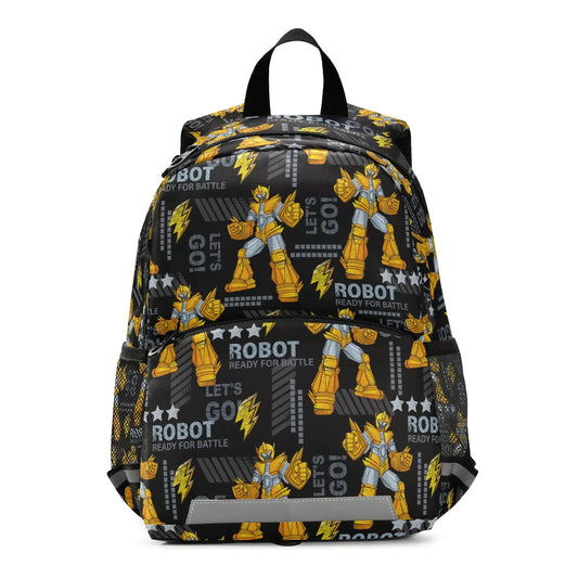 Robots Kids Toddler Backpack Preschool Backpack for Children Lightweight Book Bag with Safety Harness Leashfor Boy & Girl Adjustable Strap 13in Waterproof Kindergarten Schoolbag