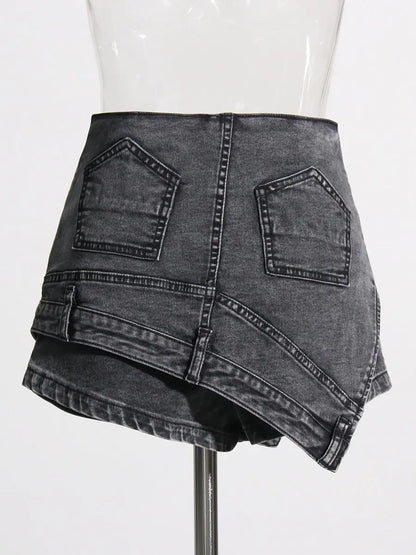 Washed Denim Mini Skirt