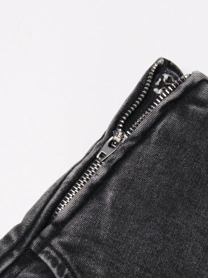 Washed Denim Mini Skirt