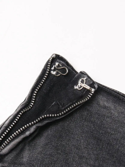 Washed Denim Mini Skirt
